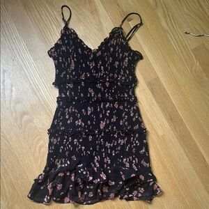Floral Black and Pink Women's stretchy Dress